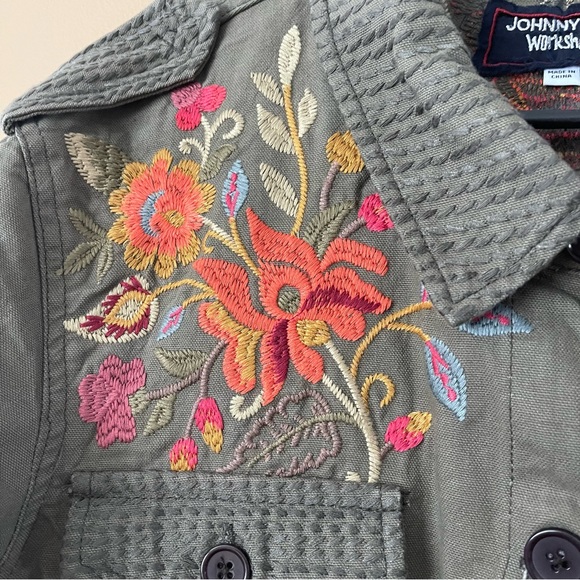 Johnny Was Workshop Violette Eyelet Embroidered Military Jacket size XL - Picture 10 of 13